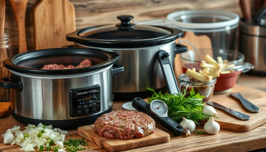 Crockpot kitchen tools for hamburger meat recipes