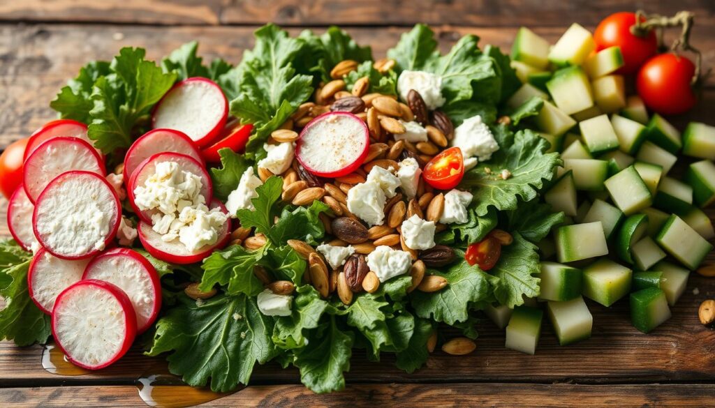 Fresh Kale Salad Ingredients