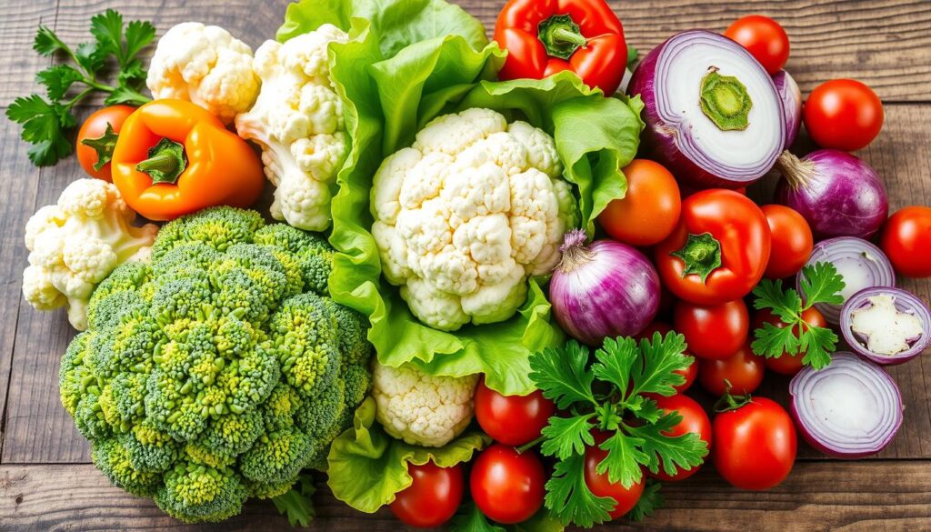 Fresh Vegetable Salad Ingredients